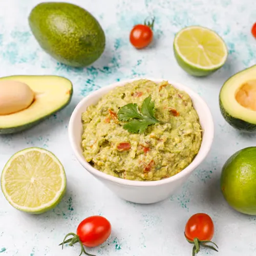 Authentic Mexican guacamole nearby